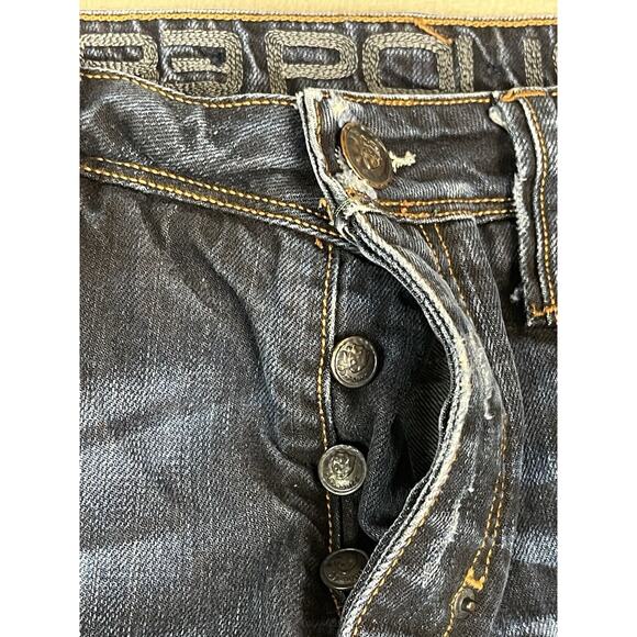 883 Police Jeans Mens 32 Blue‎ Black Motello Distressed Straight Leg Slim Fit - Picture 10 of 16